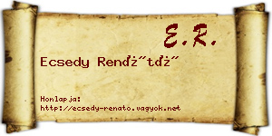 Ecsedy Renátó névjegykártya